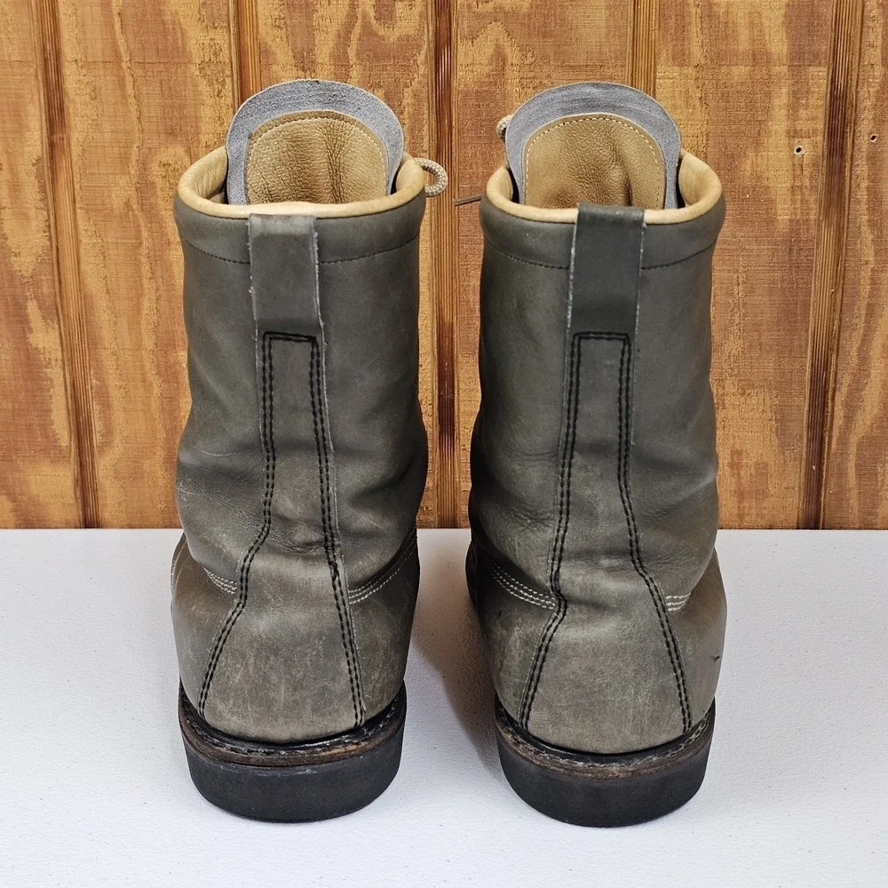 Vintage Sears 12 D Green Leather Moc Toe Sport Hunting USA 1970'S Ted Williams